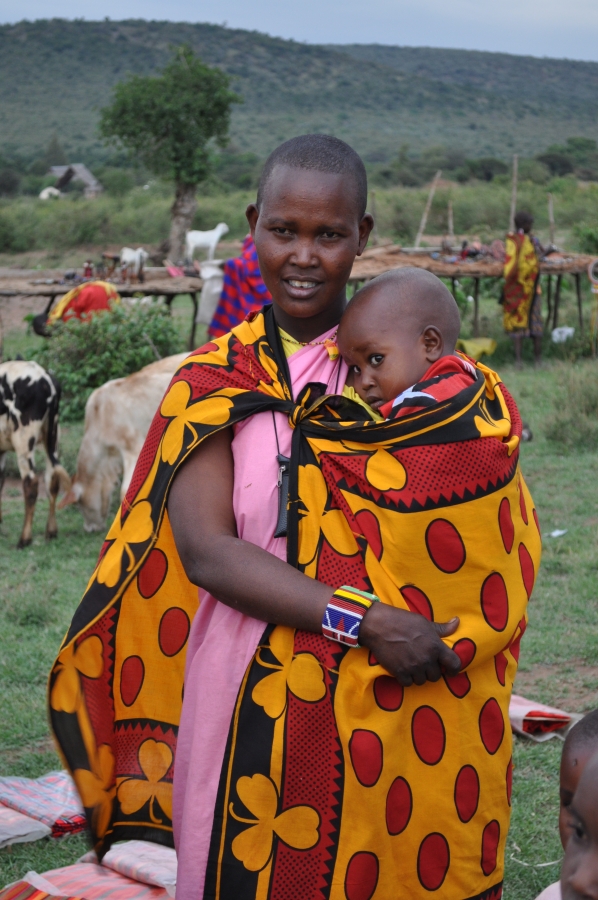 Maasai Mother holds child