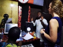 Del, Yeremia, Josias and Carole in the studio